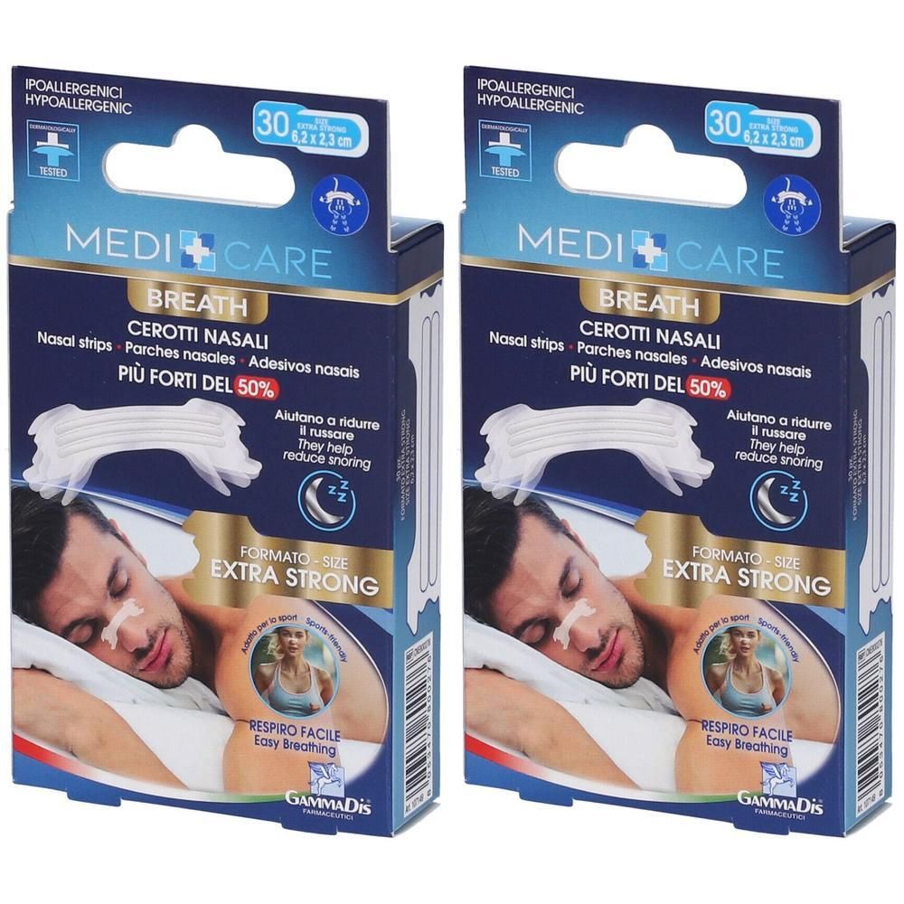 Medicare Breath Cerotti Nasali Extra Strong 5,6 x 1,8 cm 30 Pezzi