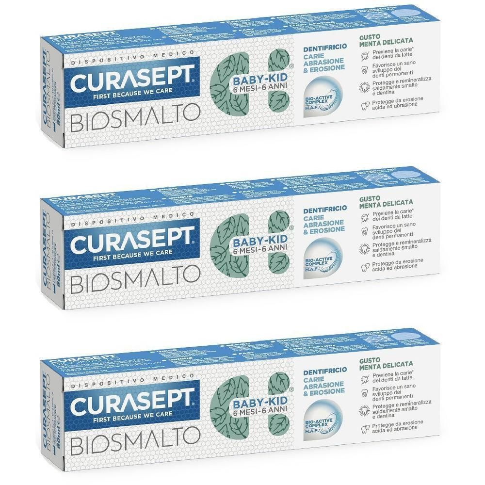 Curasept Biosmalto Dentifricio Baby Kid Menta Carie Abrasione & Erosione