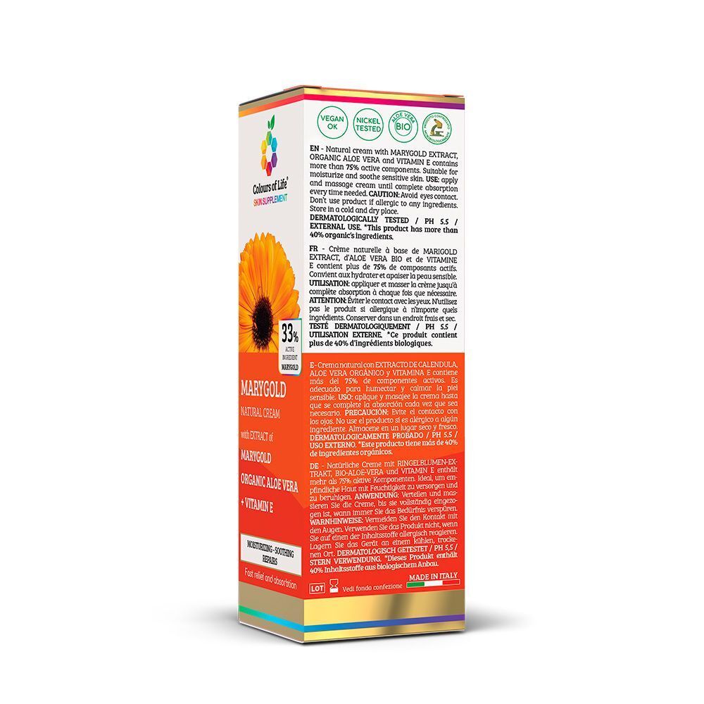 Confezione Optima Calendula Crema Naturale con calendula, aloe vera e vitamina E.
