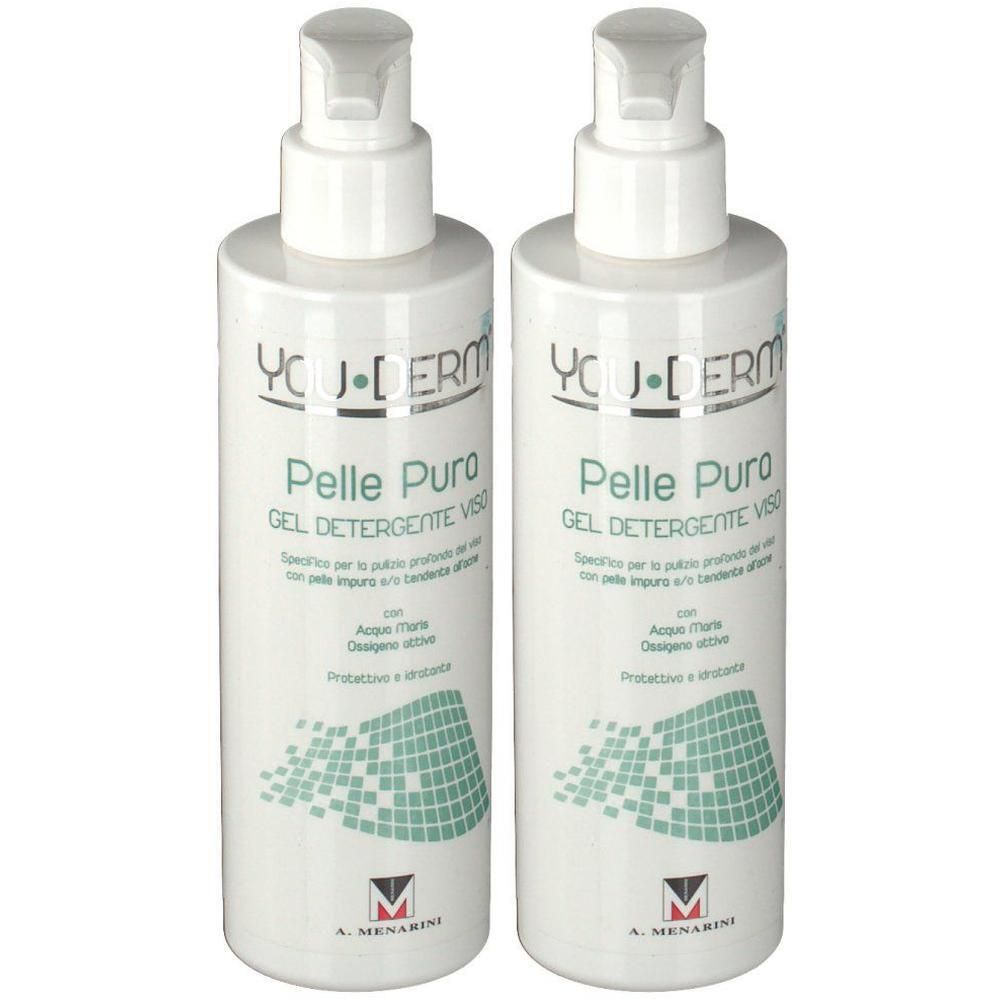 YOUDERM Pelle Puro Gel Detergente Viso 2x200 ml Gel