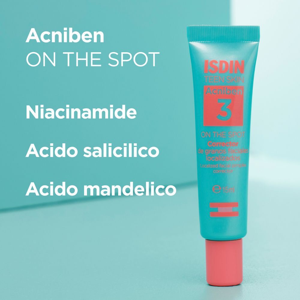 Tubetto ISDIN Acniben On The Spot con Niacinamide, Acido Salicilico, Acido Mandelico.