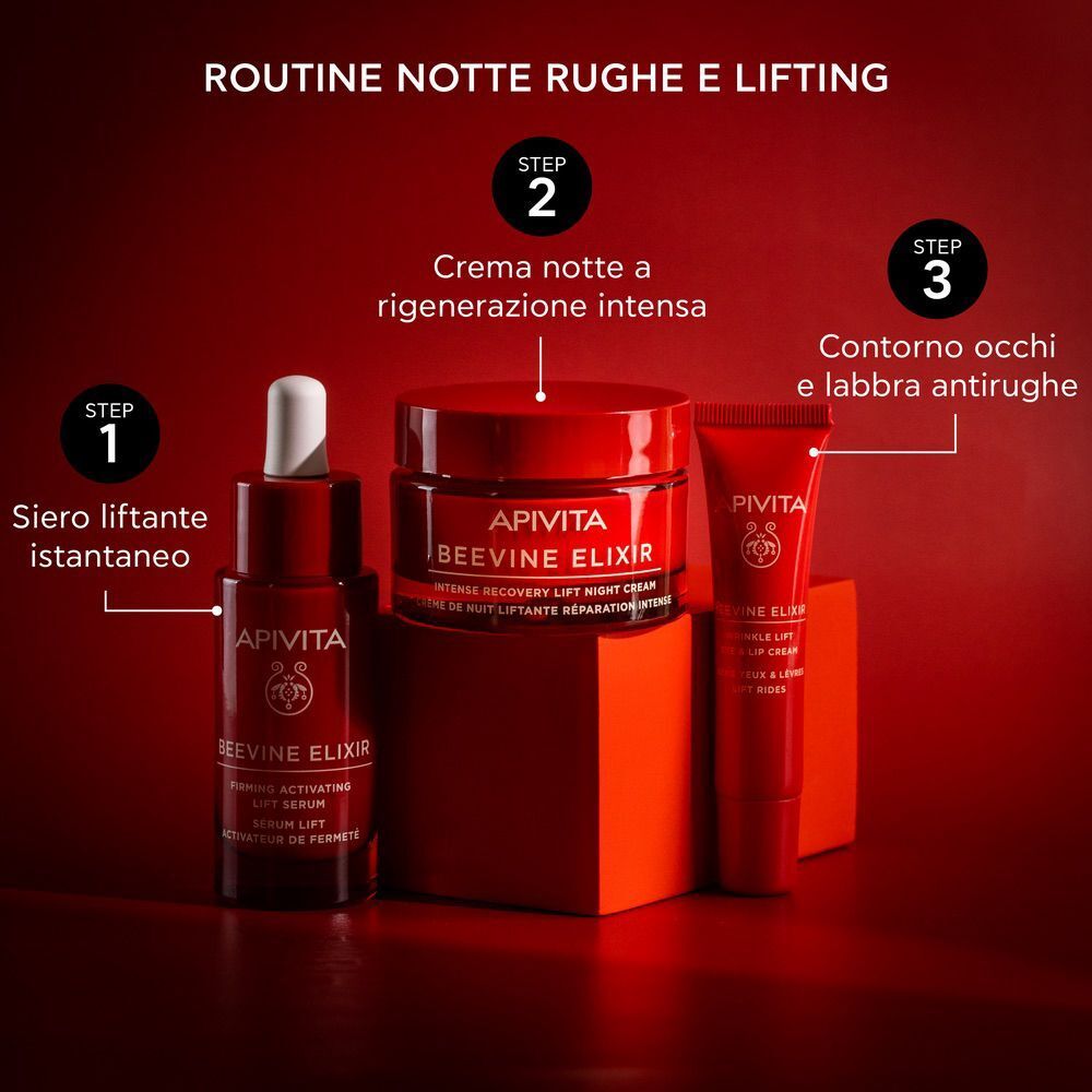 Crema notte, siero e contorno occhi/labbra Apivita Beevine Elixir.
