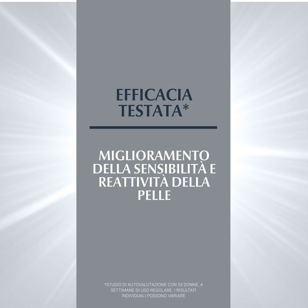 Efficacia testata: miglioramento della sensibilità e reattività della pelle.