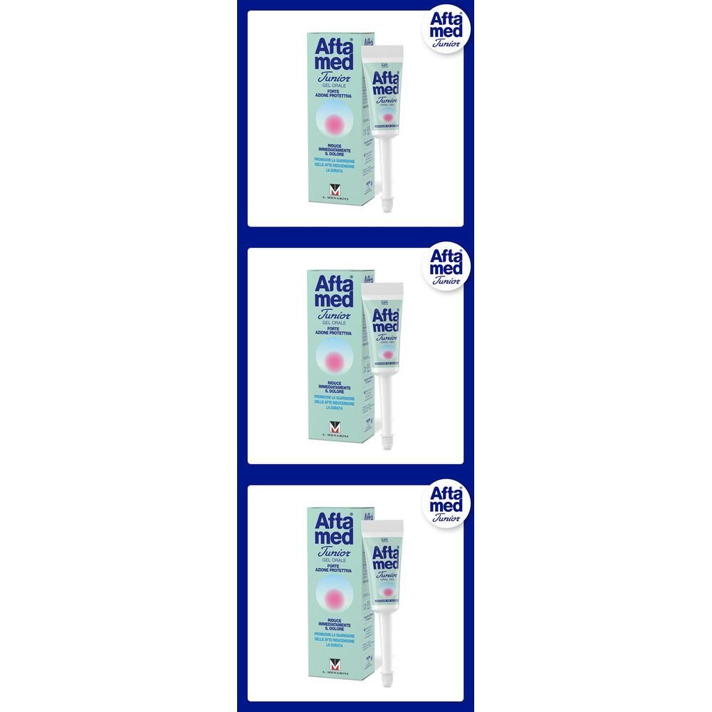 Tubo e scatola di AftaMed Junior Gel Orale.