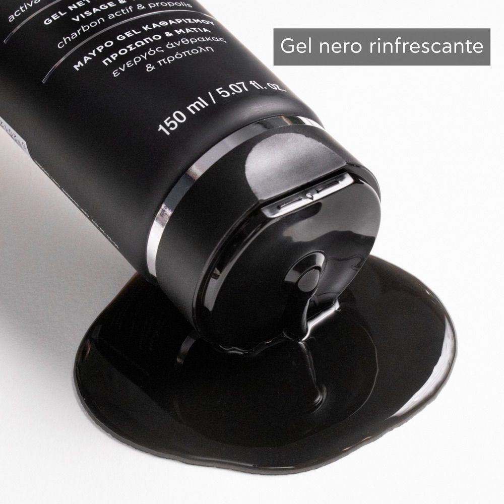 Apivita Black Detox Gel Detergente Nero viso, occhi e labbra struccante rimuove il trucco