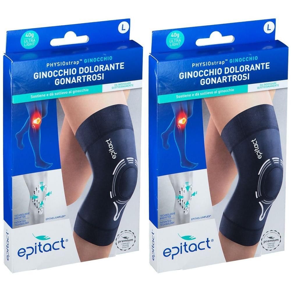Due ginocchiere Epitact PhysioStrap per dolori articolari.