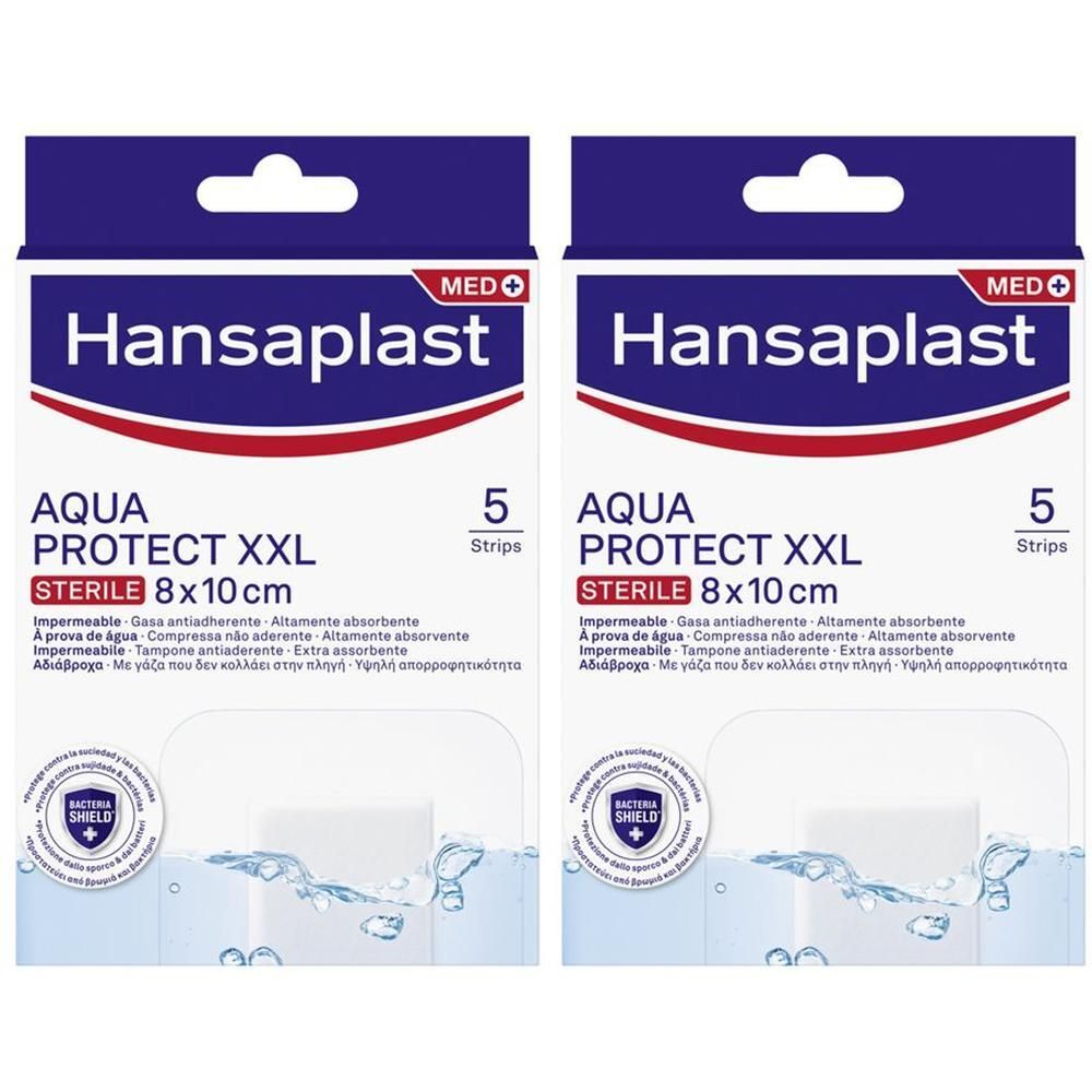Hansaplast Cerotti Aqua Protect XXL, Cerotti impermeabili per grandi ferite, 5 pezzi da 8 x 10 cm