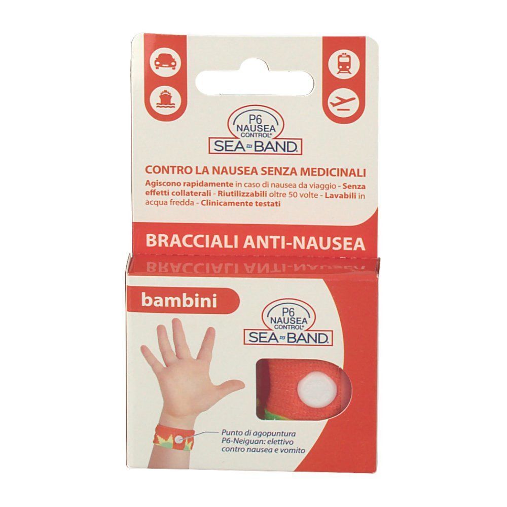 Confezione per bracciali anti-nausea Sea-Band.