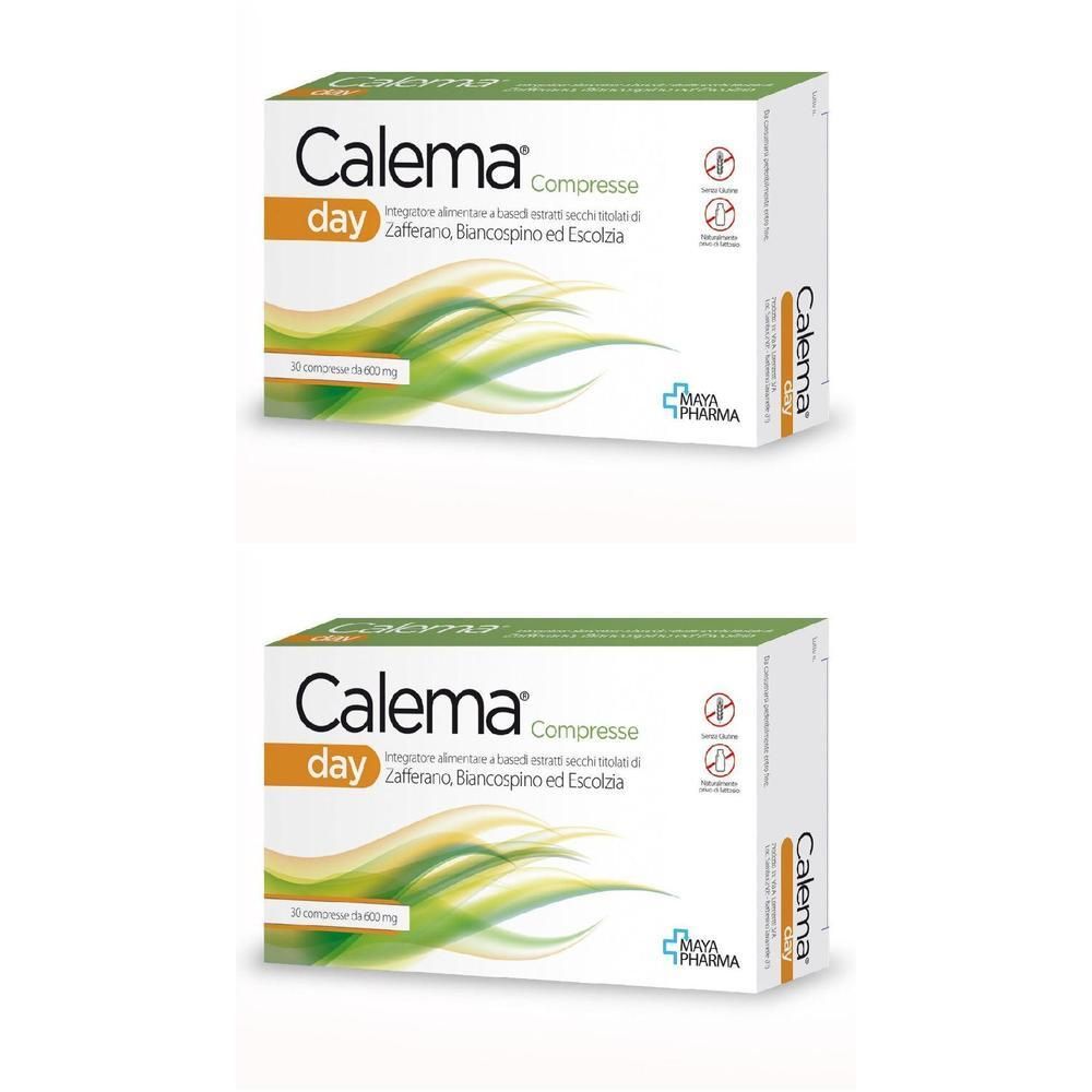 Due confezioni di Calema Day Compresse, senza glutine, senza lattosio.
