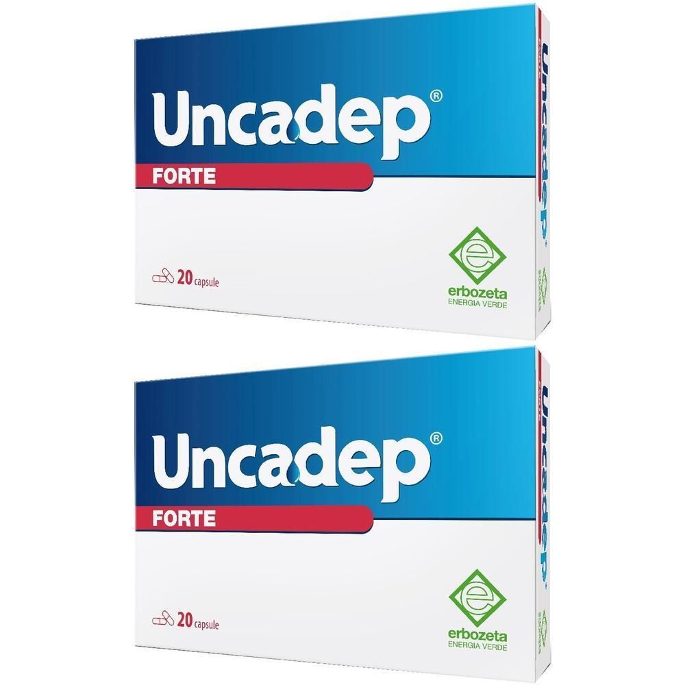 Due confezioni di Uncadep Forte capsule, 20 capsule ciascuna.