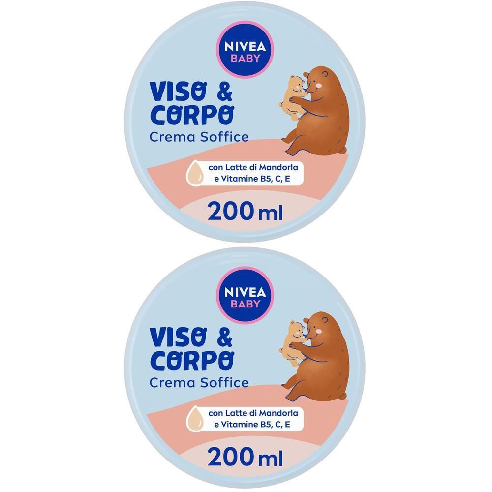 Nivea Baby Viso & Corpo Crema Soffice 200 ml, Crema bambini corpo e viso idratante e nutriente