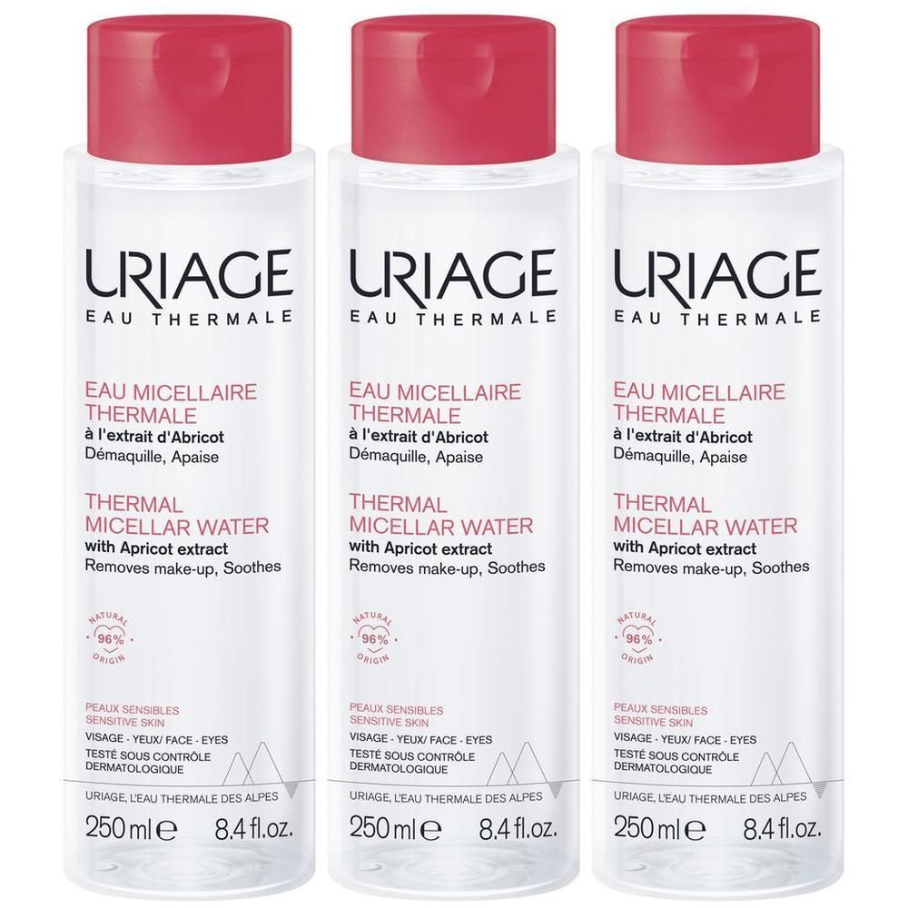 URIAGE Acqua micellare termale pelle sensibile, viso, occhi, labbra, strucca, lenisce