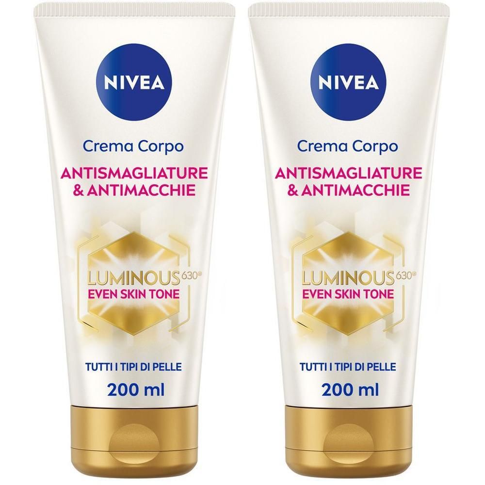 Nivea Luminous630 Crema Corpo Antismagliature & Antimacchie 200 ml, Crema smagliature e macchie