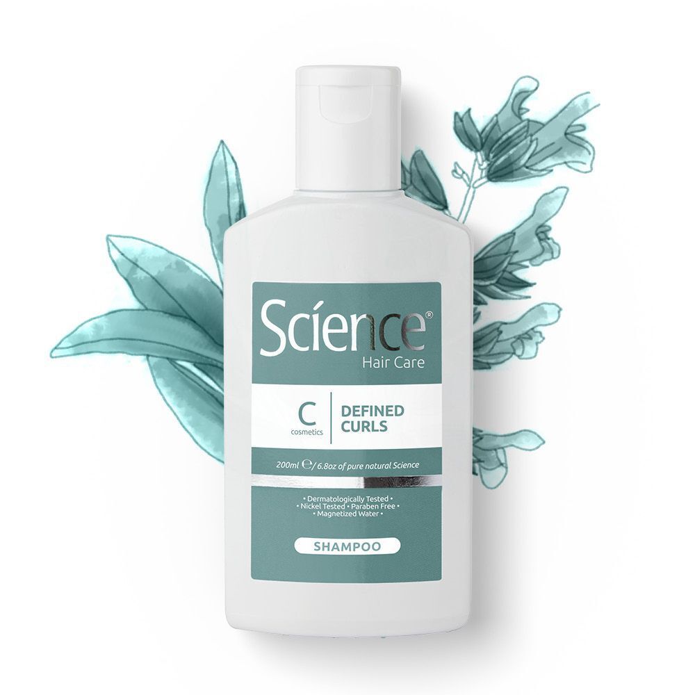 Flacone bianco Science Hair Care Defined Curls Shampoo, 200ml. Testato dermatologicamente.