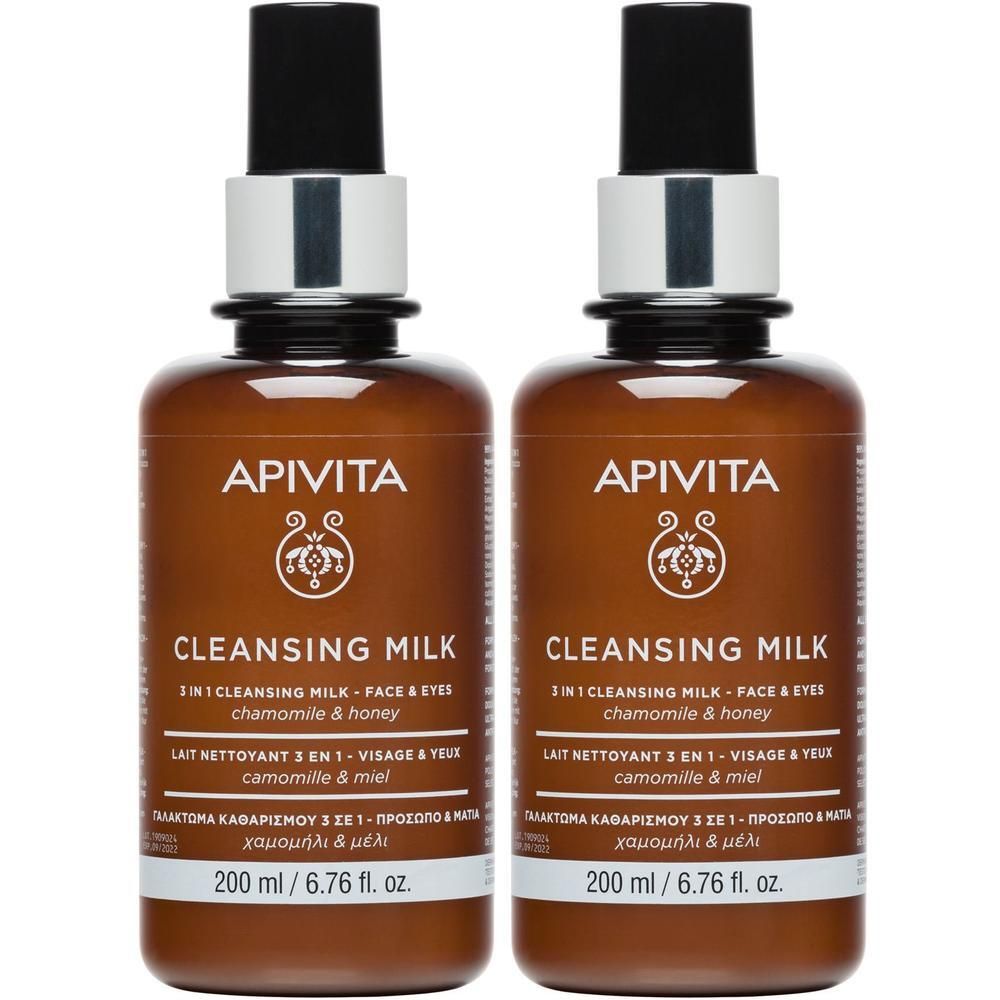 Apivita Latte detergente 3in1: Detergente, Struccante, Tonico per Viso e Occhi, pelle sensibile