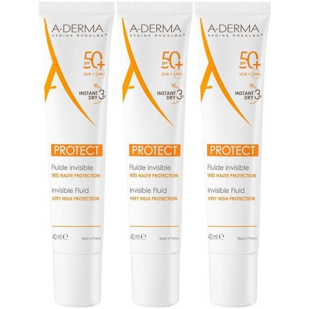 A-Derma Protect Fluido invisibile SPF 50+ 40ml - Alta protezione solare