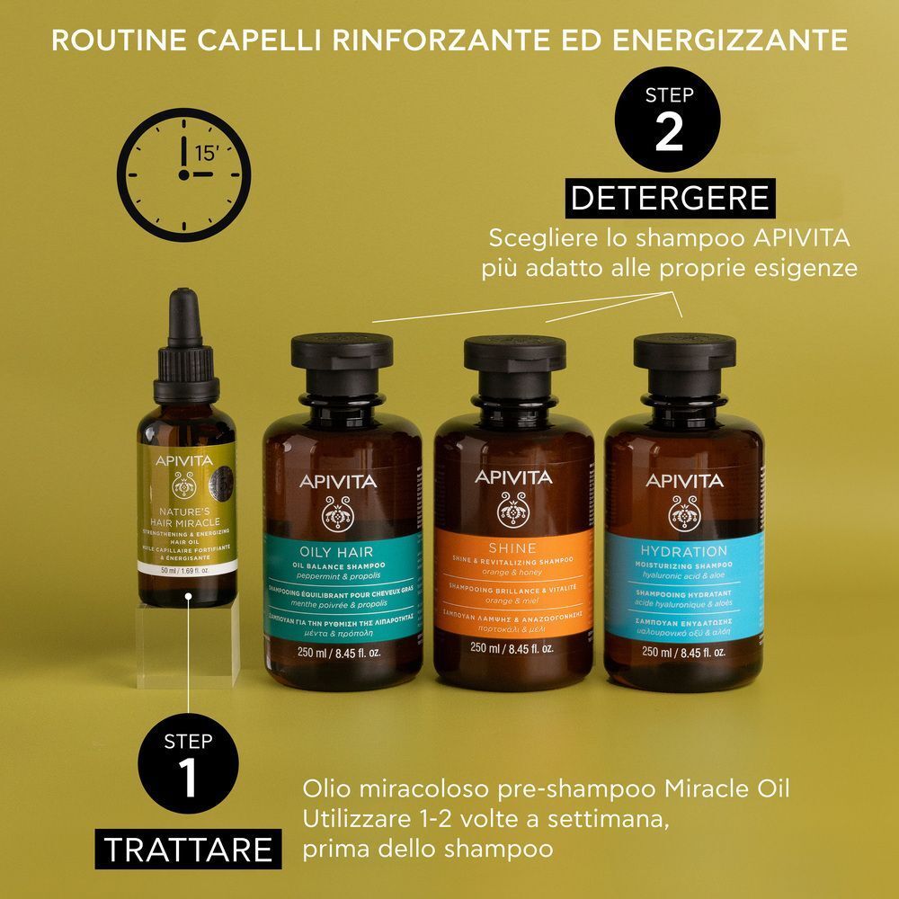Apivita NATURE'S HAIR MIRACLE Olio Rinforzante e Rivitalizzante Nutre e Rinforza i capelli