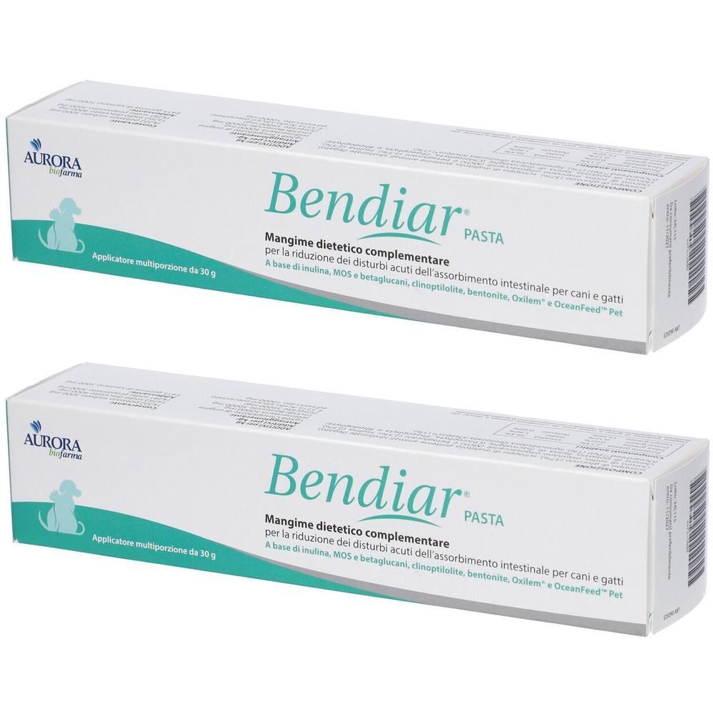 Due confezioni di Bendiar Pasta per cani e gatti, 35g per applicatore.