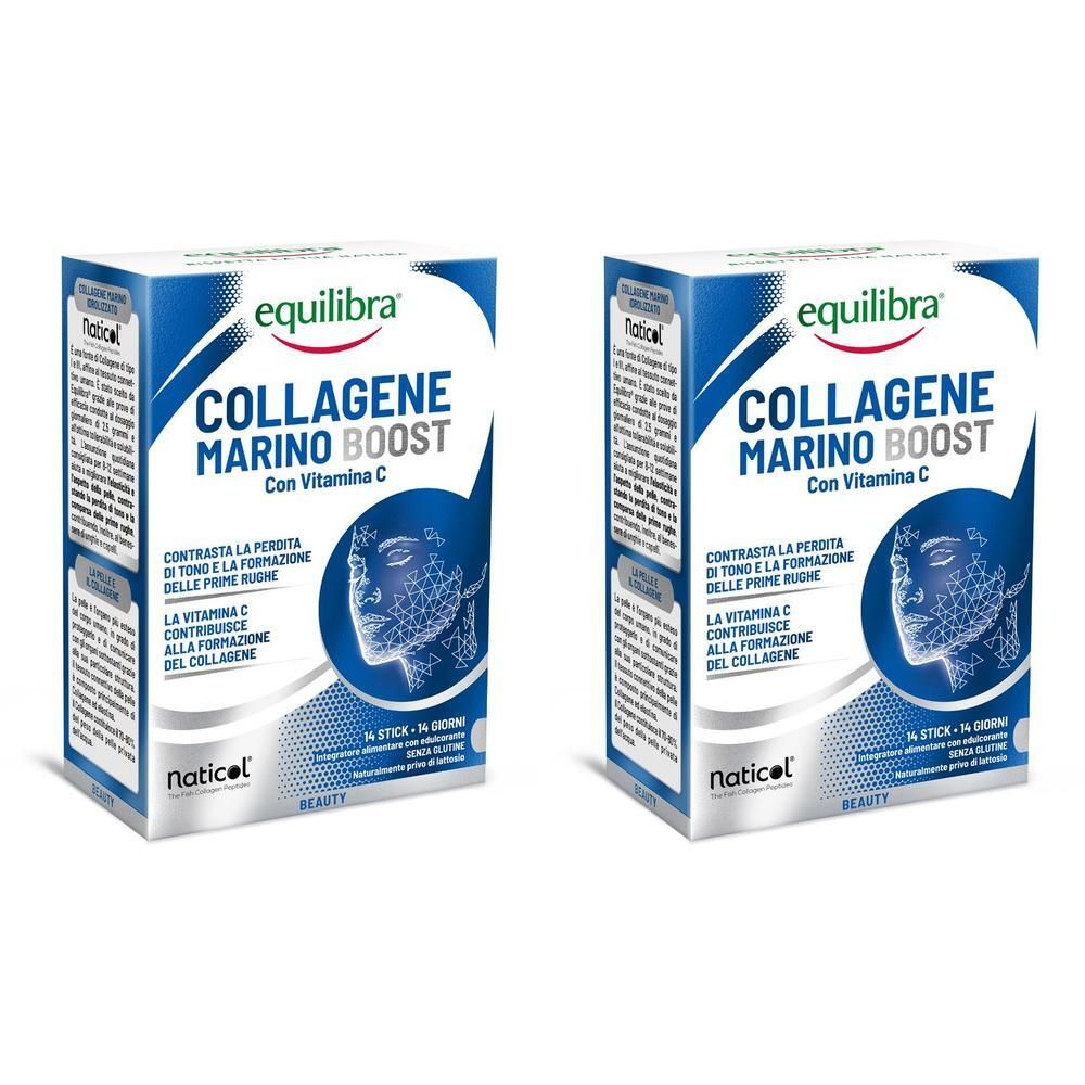 Due confezioni di Equilibra Collagene Marino Boost Stick.