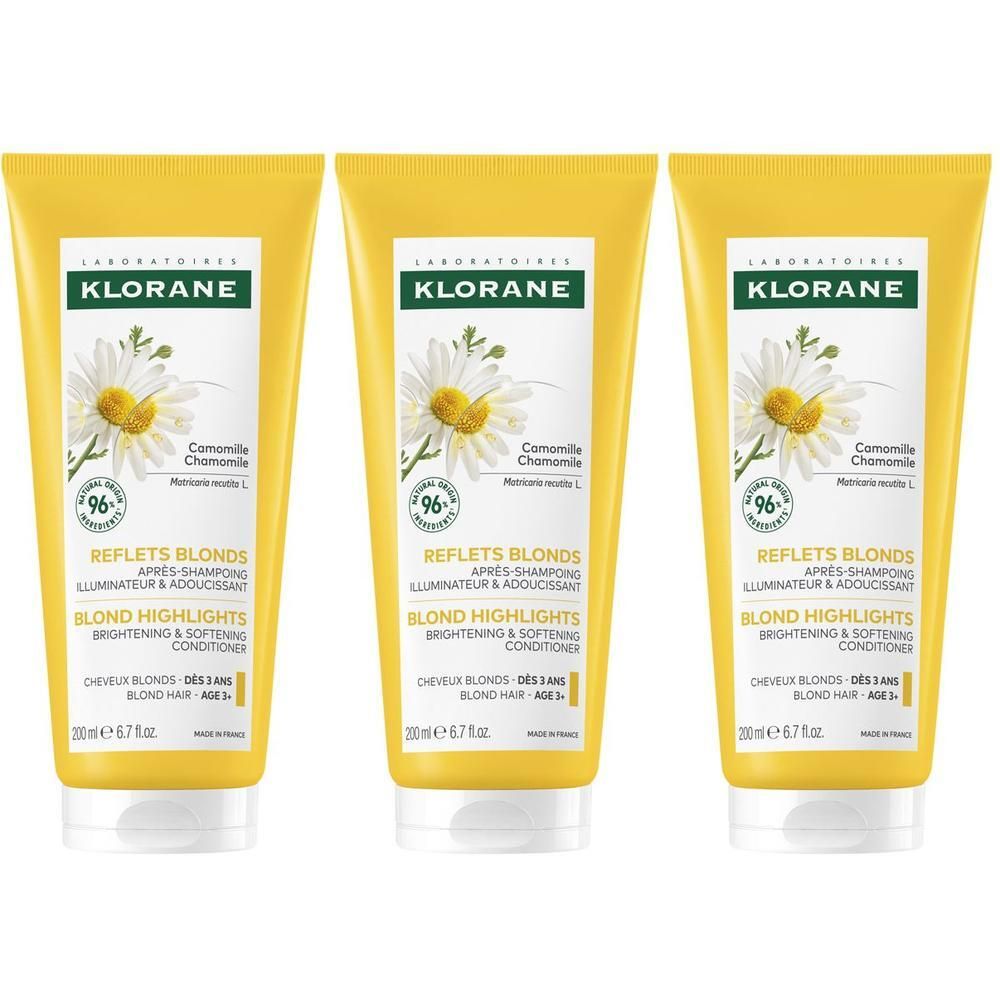 Klorane Balsamo dopo-shampoo alla Camomilla 200ml - Capelli biondi, Ravviva i riflessi biondi