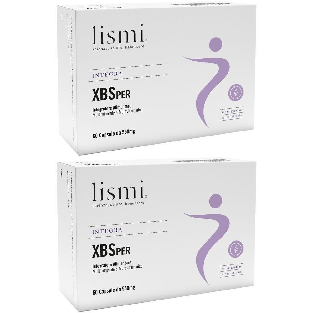Due confezioni Lismi XBSPER, 60 capsule da 550mg. Integratore alimentare multiminerali e maltodestrine.