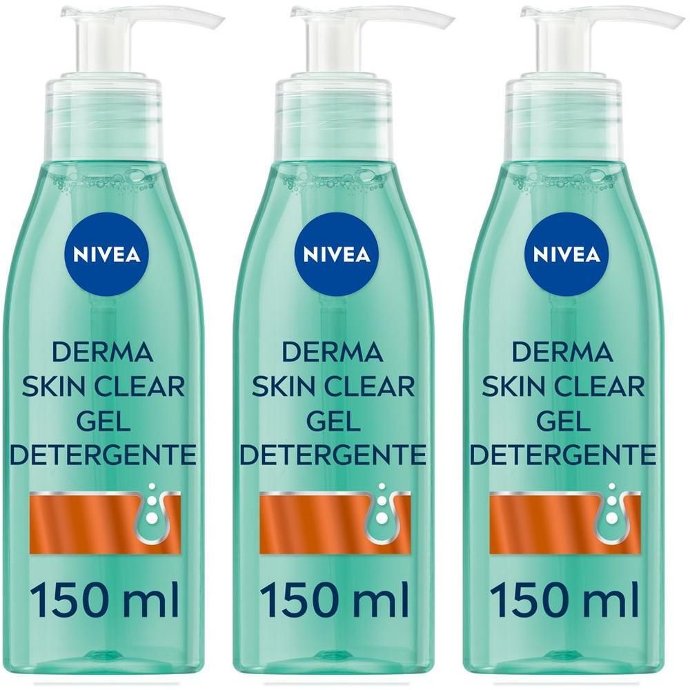 Nivea Derma Skin Clear Gel Detergente Viso Anti-Imperfezioni 150 ml per la cura della pelle grassa