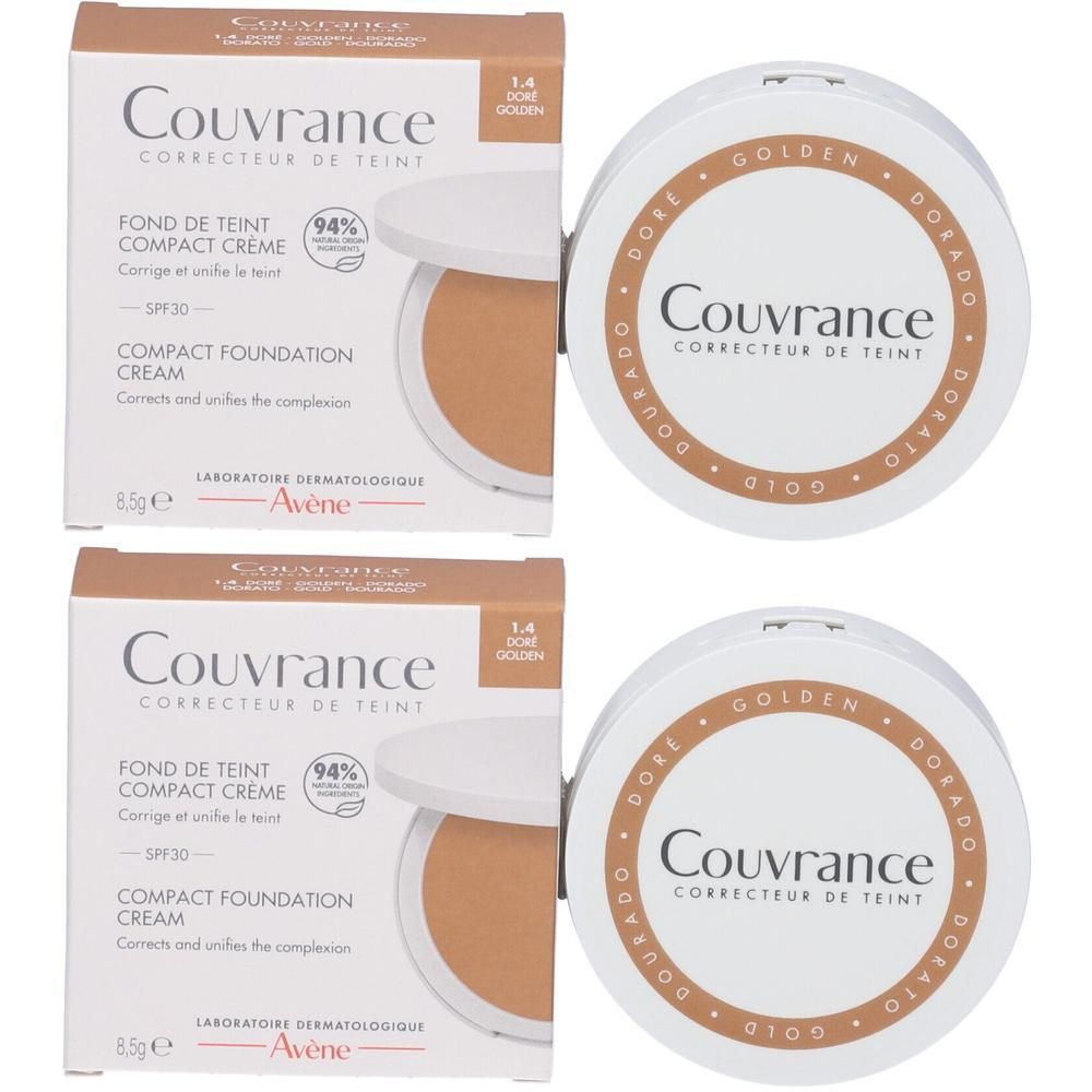 Eau Thermale Avène Couvrance Fondotinta Compatto in crema Tonalità 1.4 Sole, 8.5g