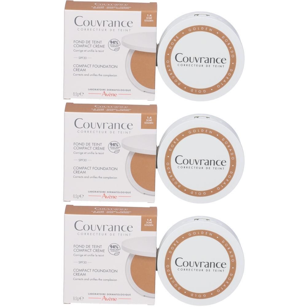 Eau Thermale Avène Couvrance Fondotinta Compatto in crema Tonalità 1.4 Sole, 8.5g