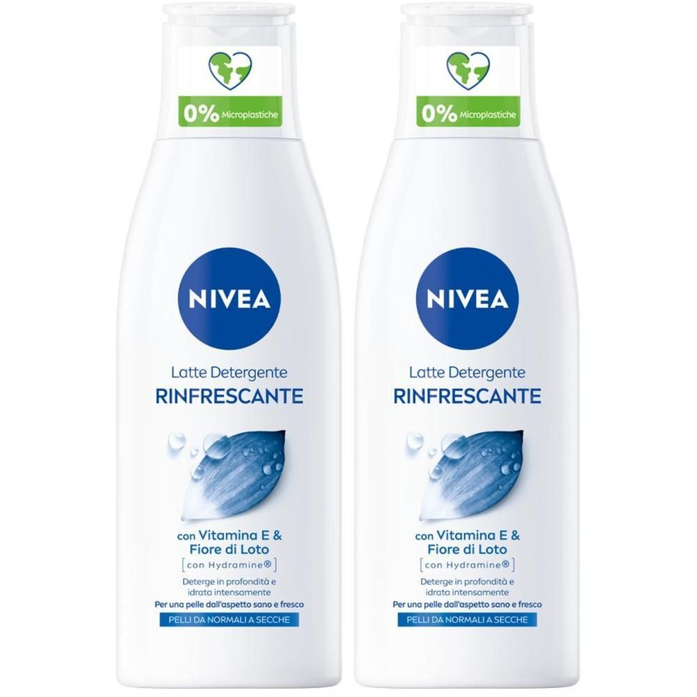 Nivea Latte Detergente Rinfrescante 200 ml, Latte detergente viso idratante e delicato
