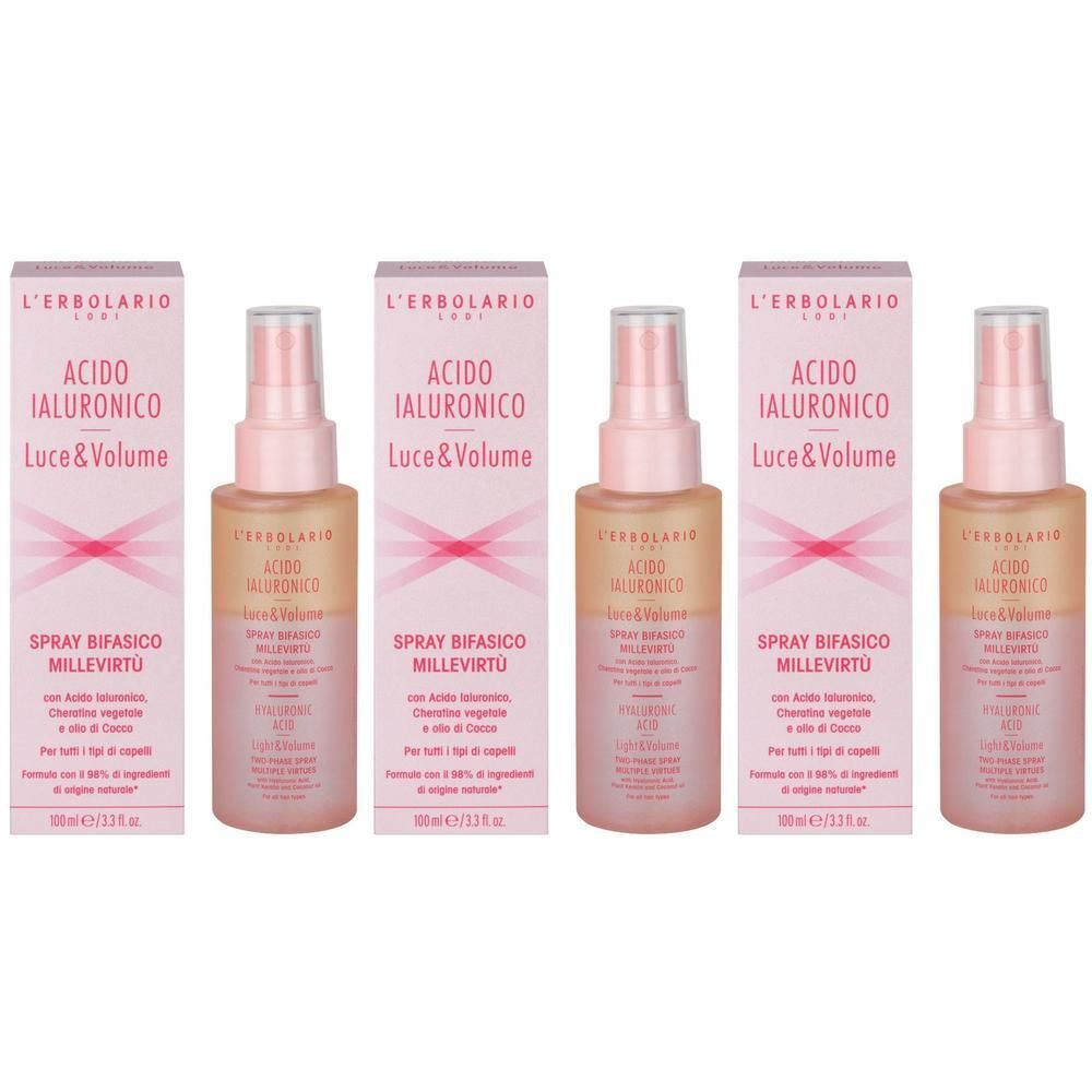 L`Erbolario Spray Bifasico MilleVirtù Acido Ialuronico Luce&Volume