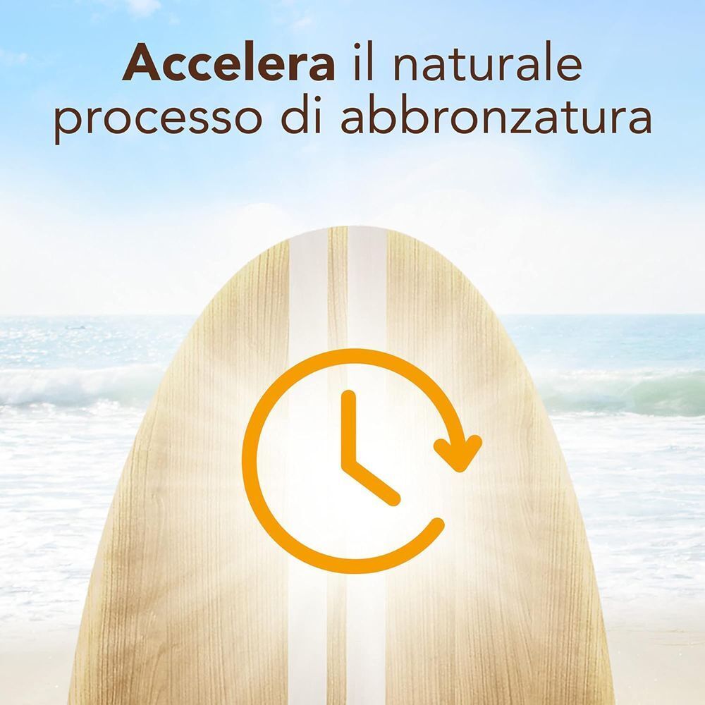 Simbolo di accelerazione del processo di abbronzatura su una tavola da surf.