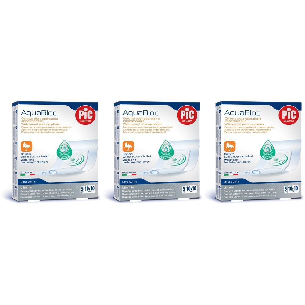 Cerotto Pic Aquabloc 10X10Cm Antibatterico 5 Pezzi