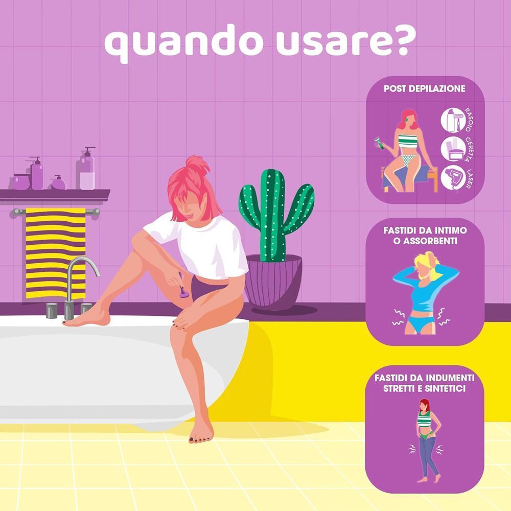 Quando usarla? Maschera Chilly post depilazione, fastidi intimi o indumenti stretti/sintetici.