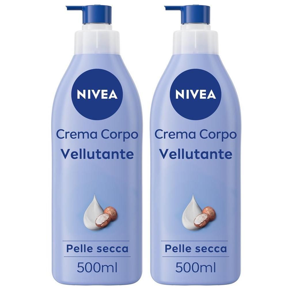 Nivea Crema Corpo Vellutante 500 ml, Crema corpo idratante 72 ore e vellutante per pelle secca