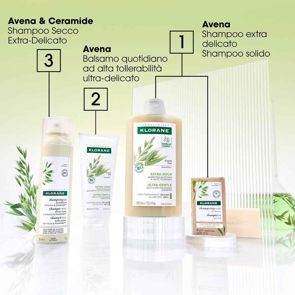 Klorane Shampoo all'Avena Extra delicato 200ml - Tutti i tipi di capelli