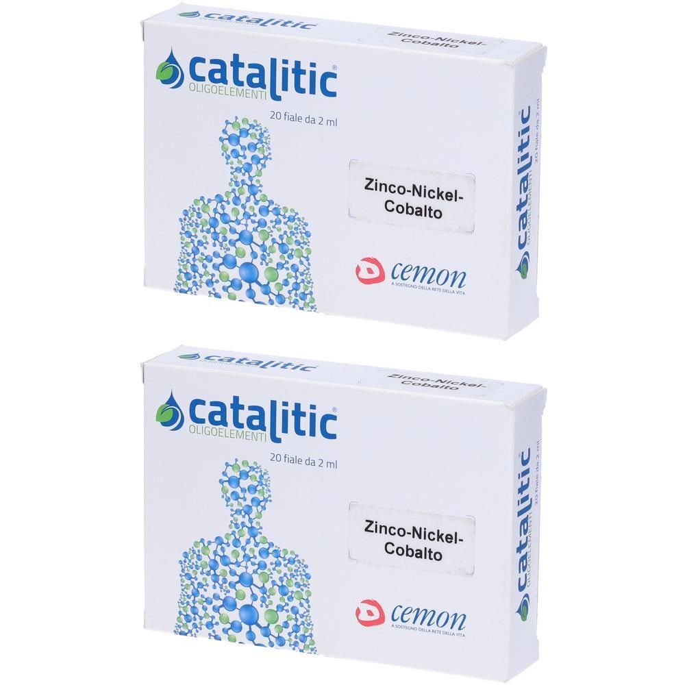 Due confezioni di Catalitic Oligoelementi Zinco Nichel Cobalto. Ogni scatola contiene 20 flaconcini.
