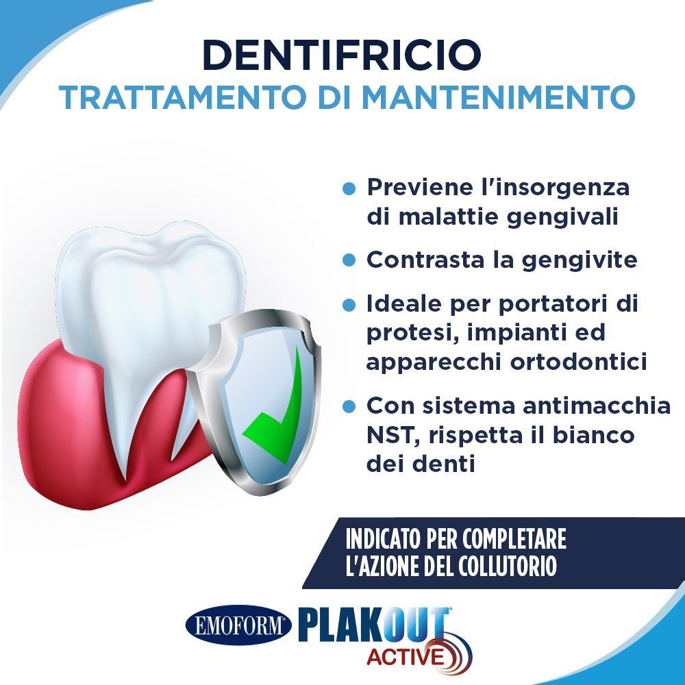 Emoform® Plak Out® Active Dentifricio 0,12%