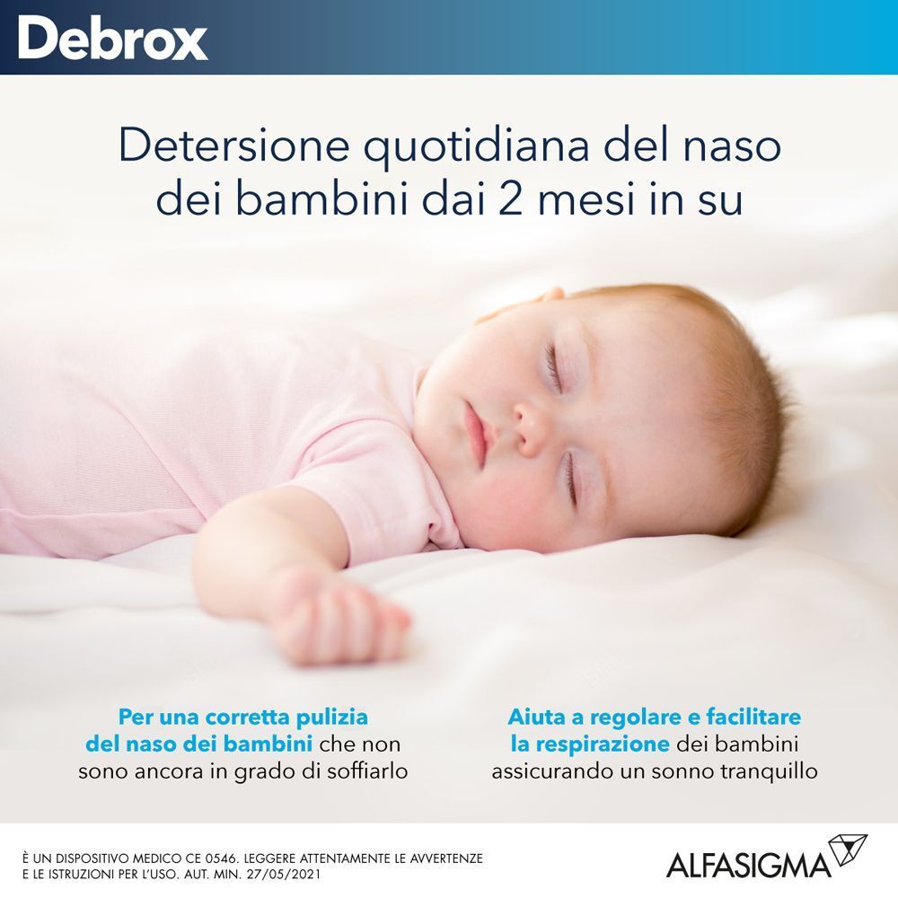 Spray Debrox per bambini da 2 mesi per la pulizia nasale e un sonno sereno.