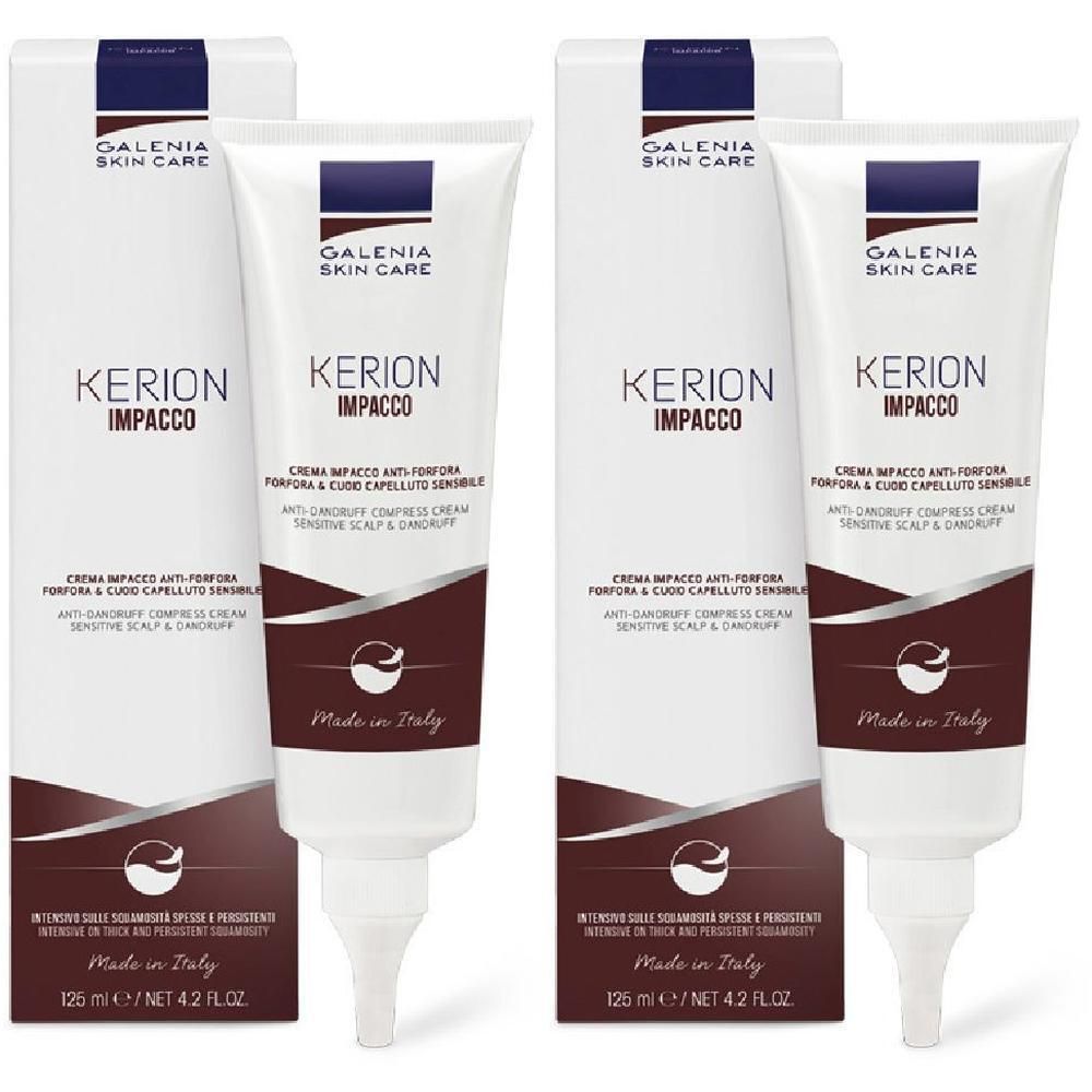 Due tubi di crema anti-forfora Kerion Impacco di Galenia Skin Care, 125 ml.