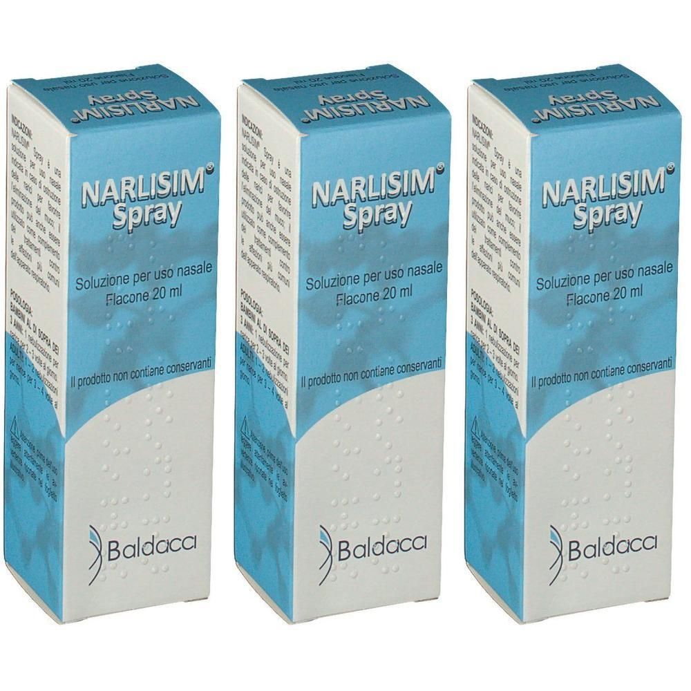 Tre confezioni di Narlisimm Spray, spray nasale 20ml.