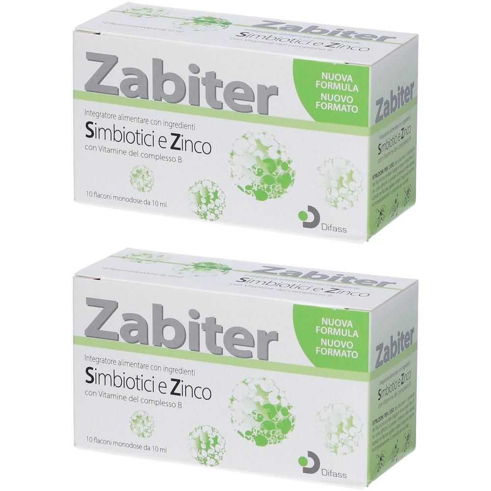Due confezioni di Zabiter con Simbiotici e Zinco e Vitamine del complesso B.