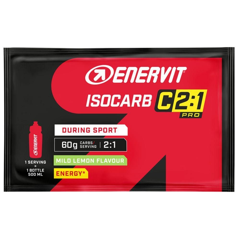 Busta Enervit Isocarb C2:1 Pro da 65g, gusto limone, per sportivi.