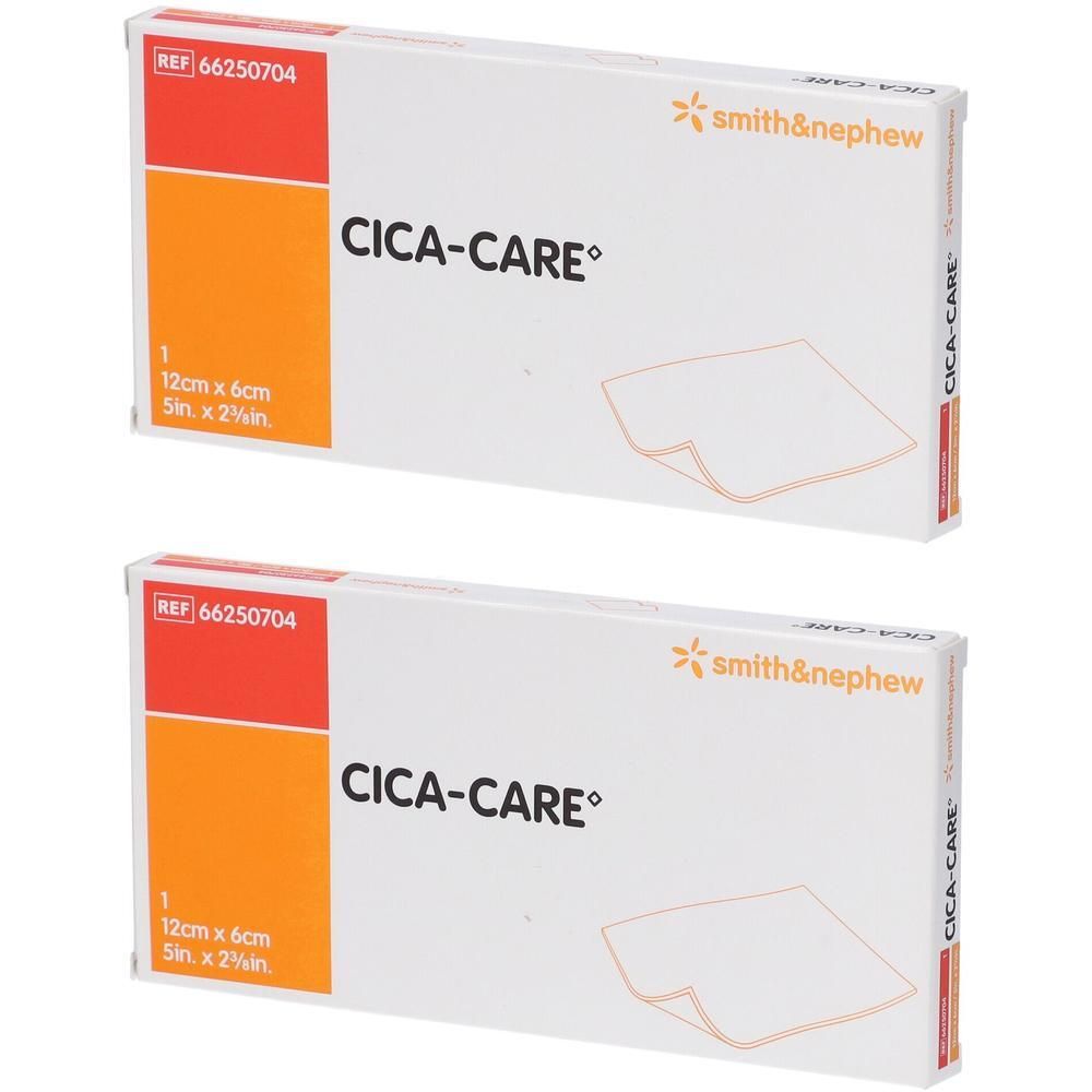 Due confezioni di medicazione in gel di silicone Cica-Care, 12x6 cm.