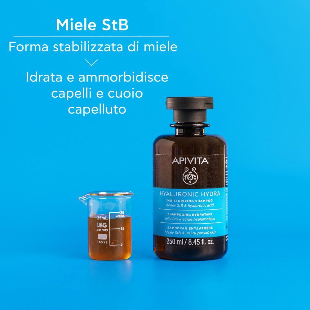 Apivita Hyaluronic Hydra Shampoo Idratante con Acido Ialuronico Anti-crespo per capelli morbidi