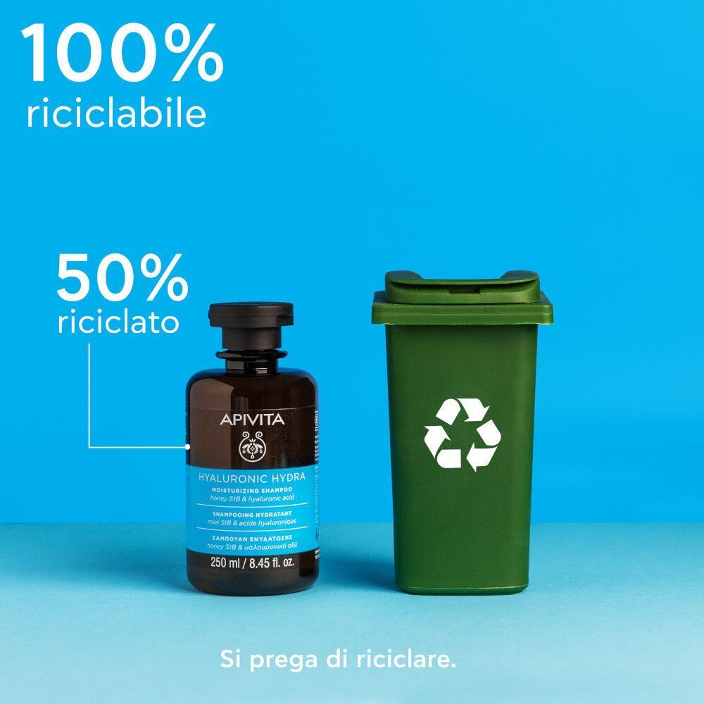 Apivita Hyaluronic Hydra Shampoo Idratante con Acido Ialuronico Anti-crespo per capelli morbidi