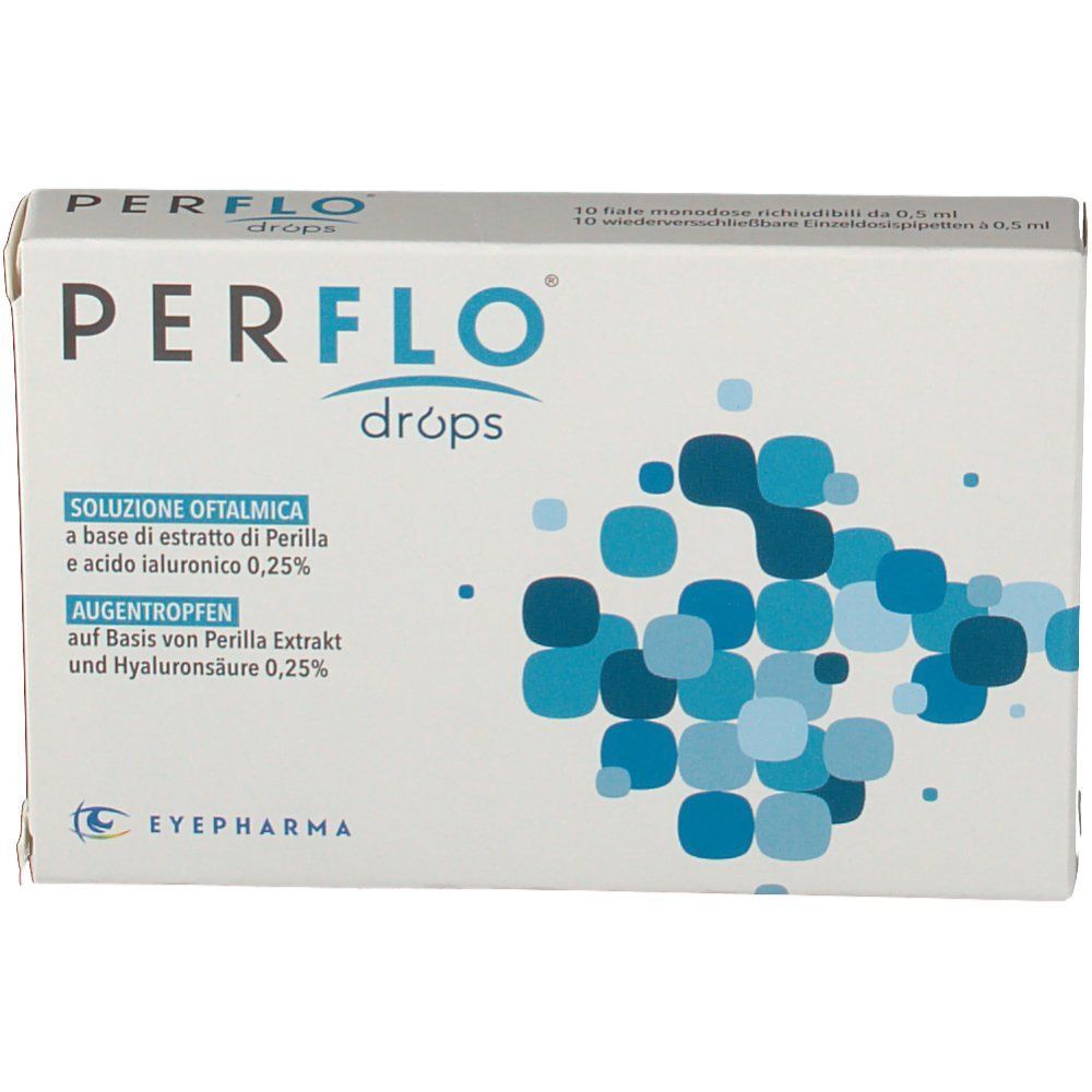 Perflo Drops soluzione oftalmica, 10 flaconcini monodose da 0,5ml.