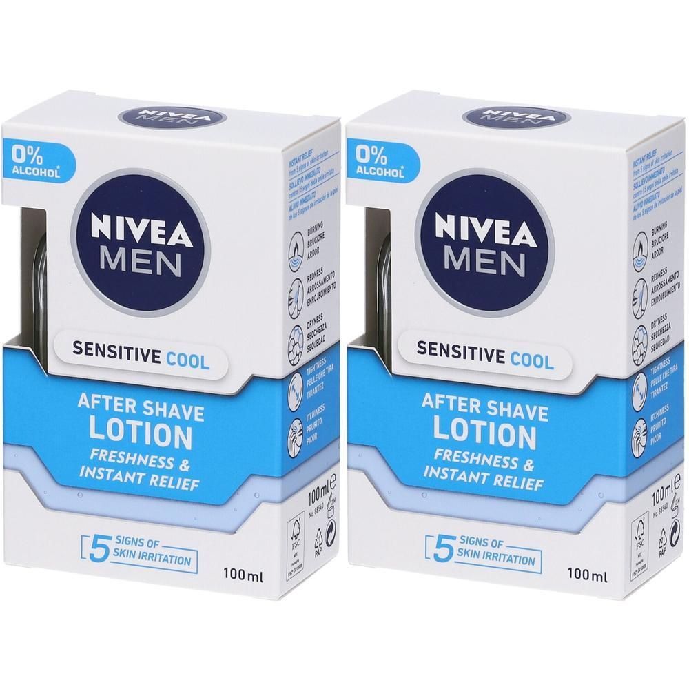 Nivea Men Sensitive Cool Lozione Dopobarba 100 ml, Dopobarba uomo lenitivo e rinfrescante