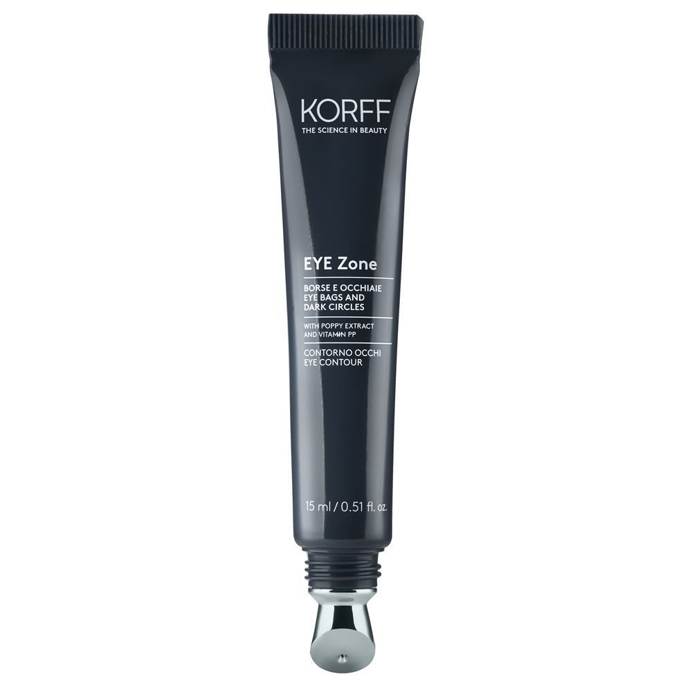 Un tubetto KORFF EYE Zone Contorno Occhi con applicatore.