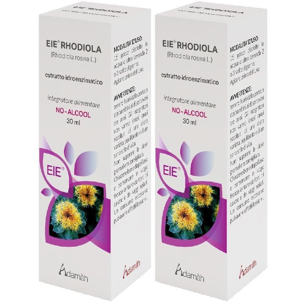 Due confezioni EIE Rhodiola, estratto liquido, 30 ml, senza alcool.