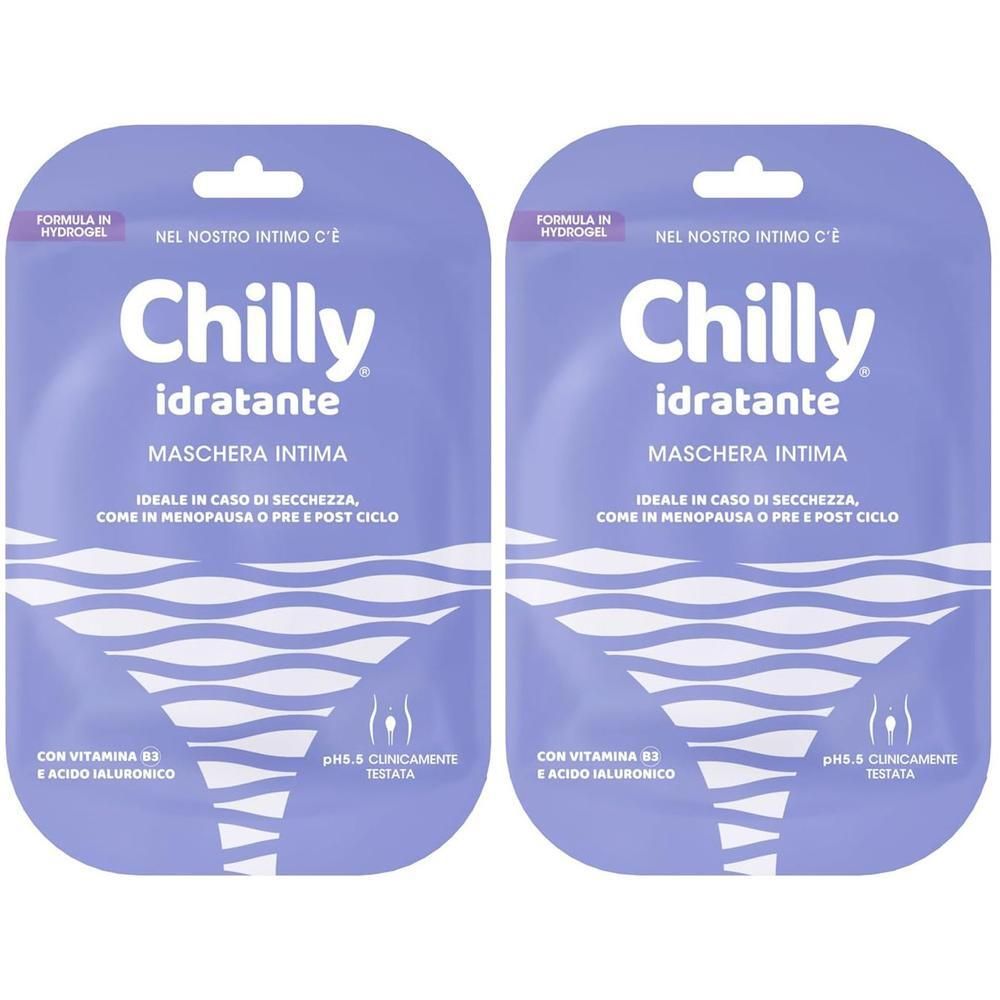 Due maschere intime Chilly idratanti, formato idrogel.